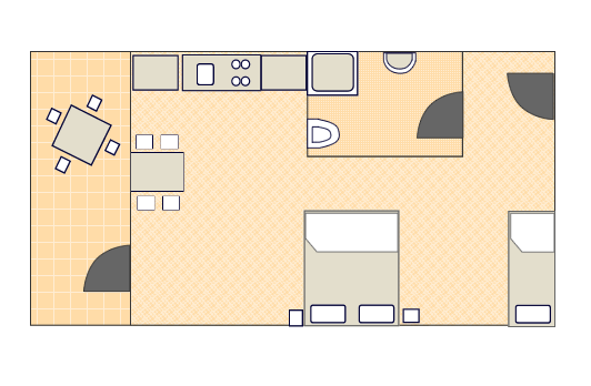Schema essenziale dell'appartamento - A4 - 2S+1
